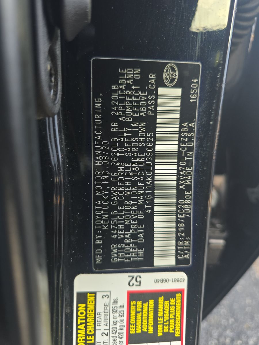 2020 Toyota Camry SE Nightshade FWD
