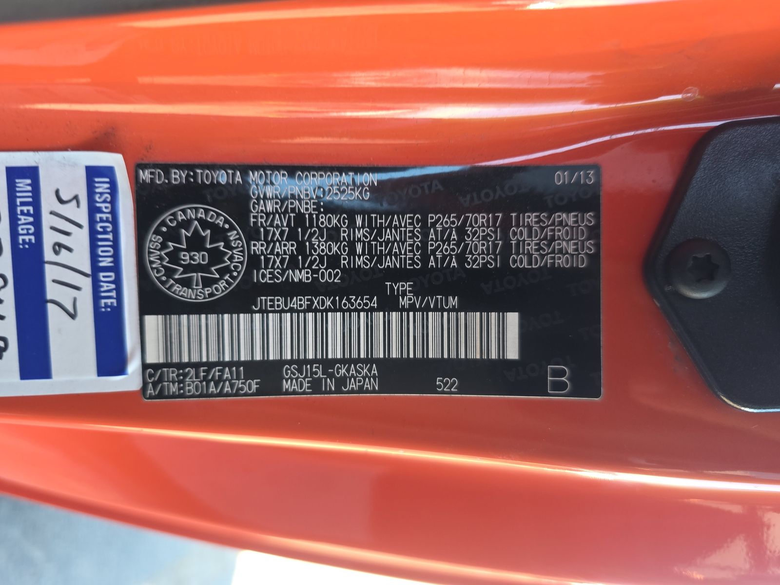 2013 Toyota FJ Cruiser Base AWD