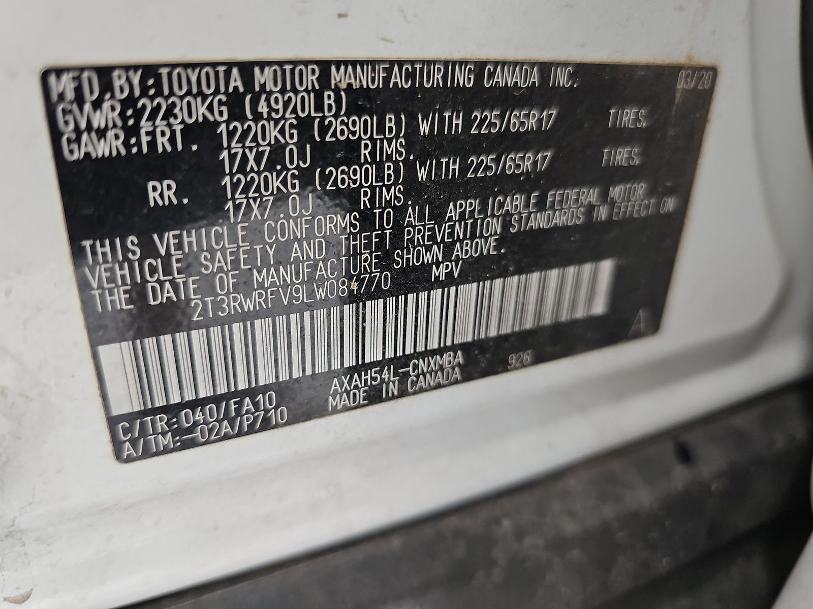 2020 Toyota RAV4 Hybrid XLE AWD