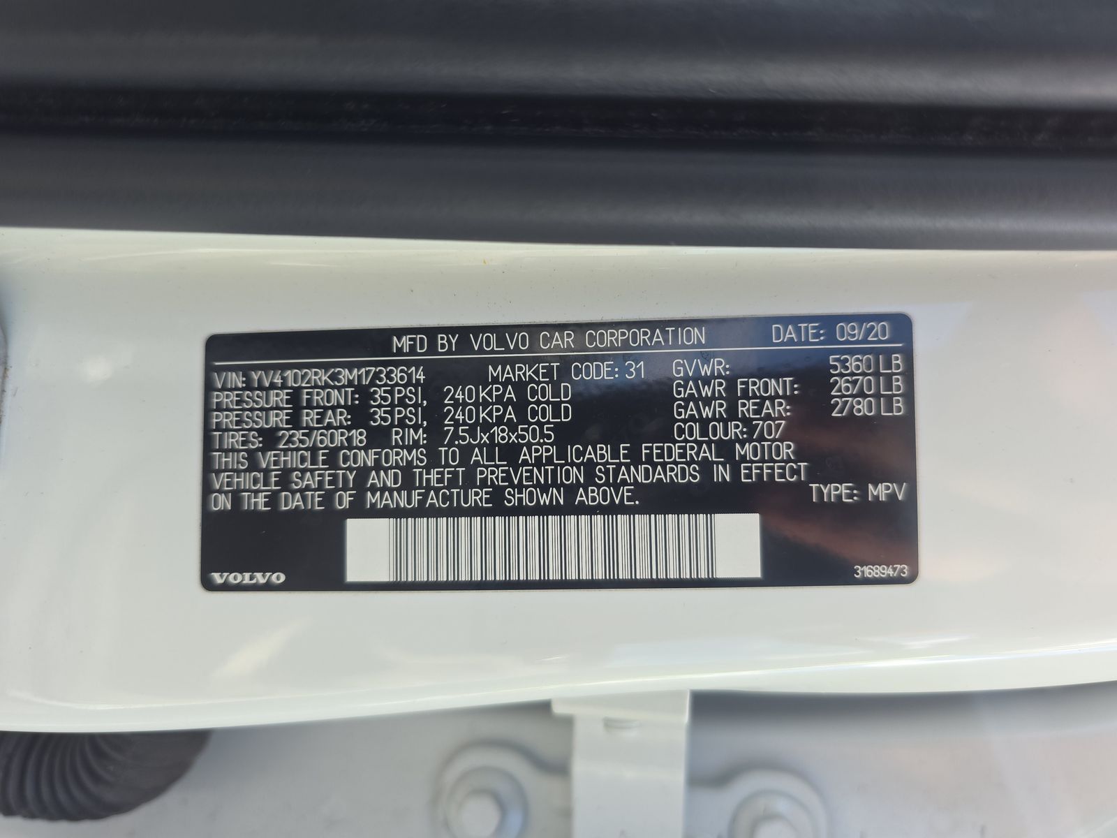 2021 Volvo XC60 T5 Momentum AWD