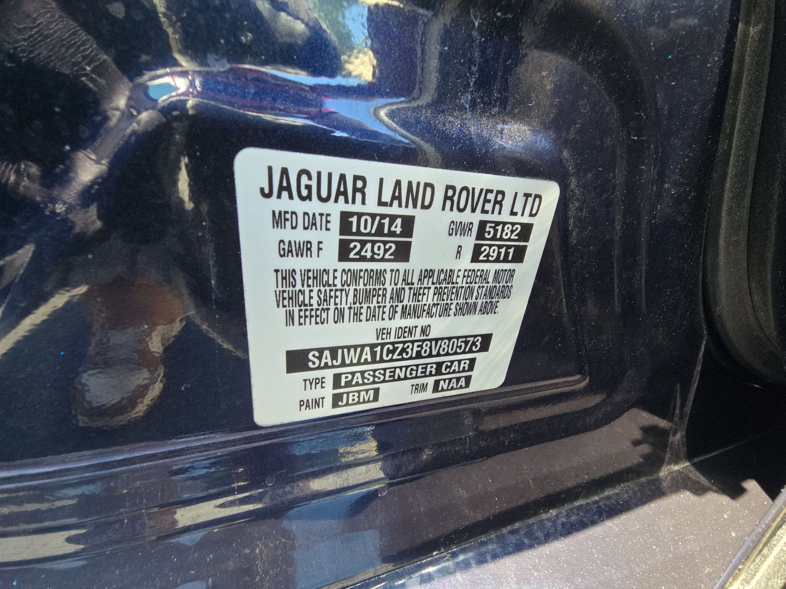 2015 Jaguar XJ Base FWD