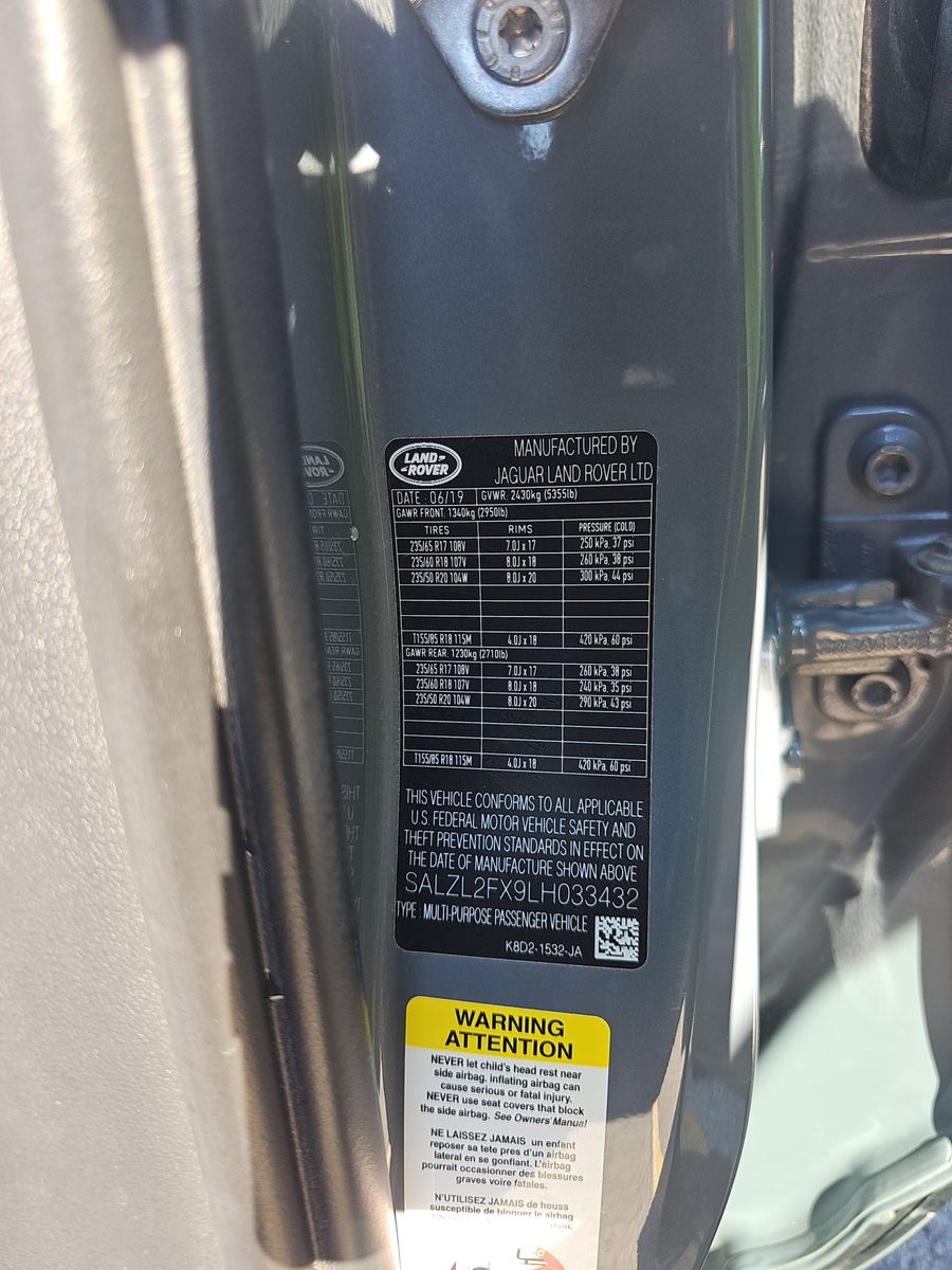 2020 Land Rover Range Rover Evoque First Edition AWD