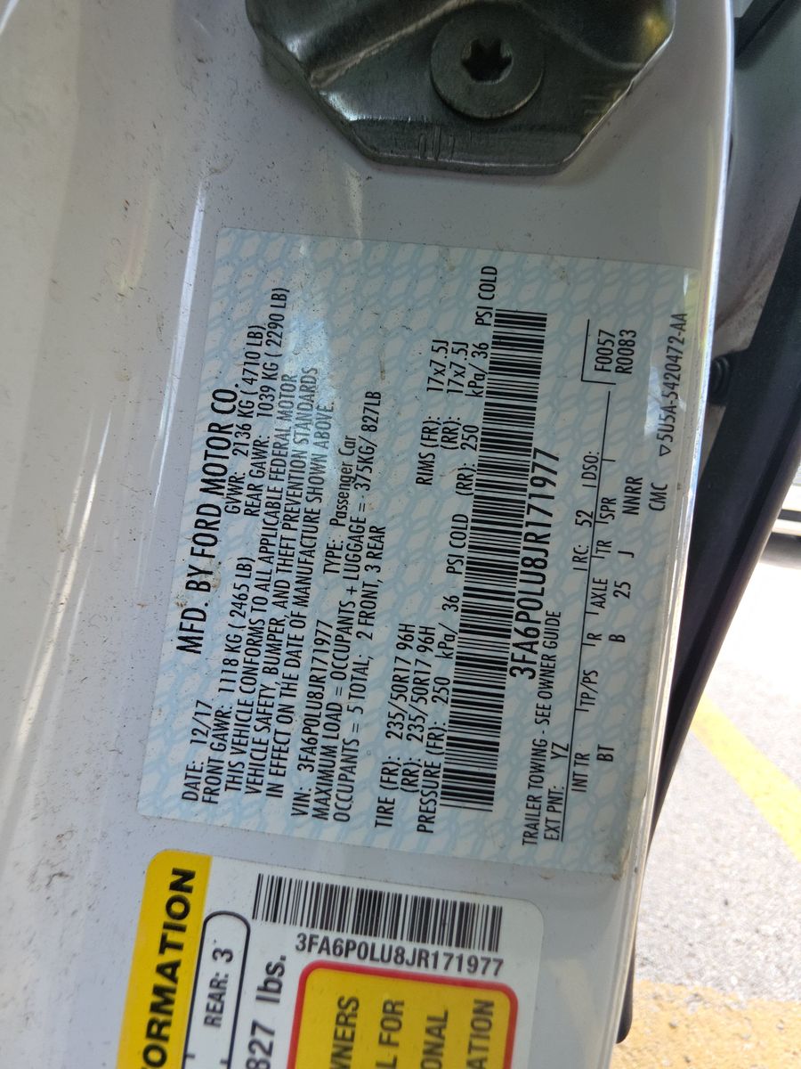 2018 Ford Fusion Hybrid SE FWD