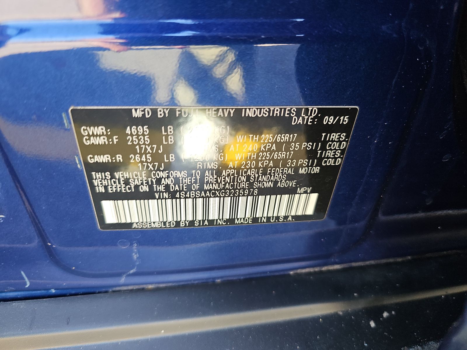 2016 Subaru Outback 2.5i AWD