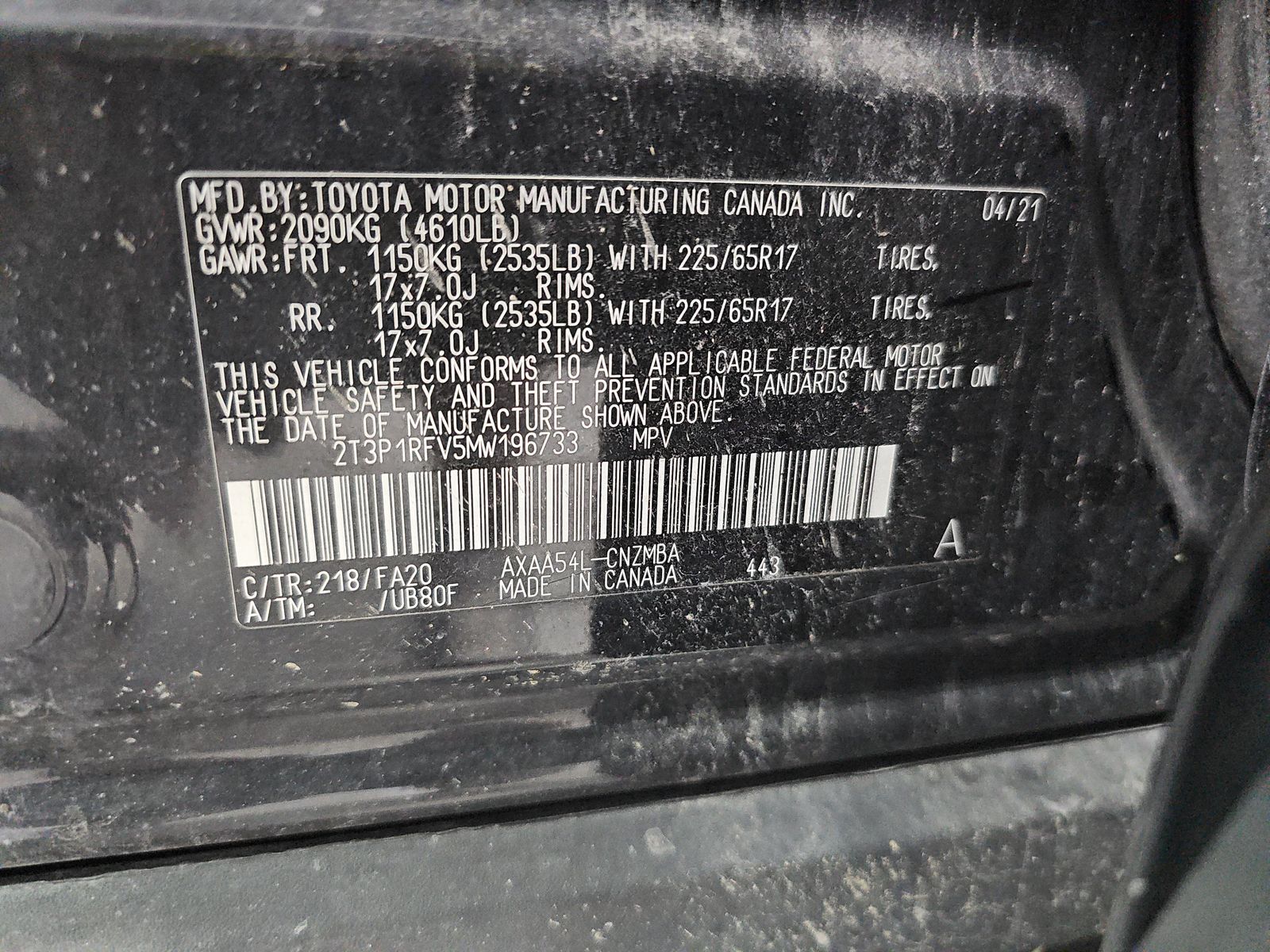 2021 Toyota RAV4 XLE AWD