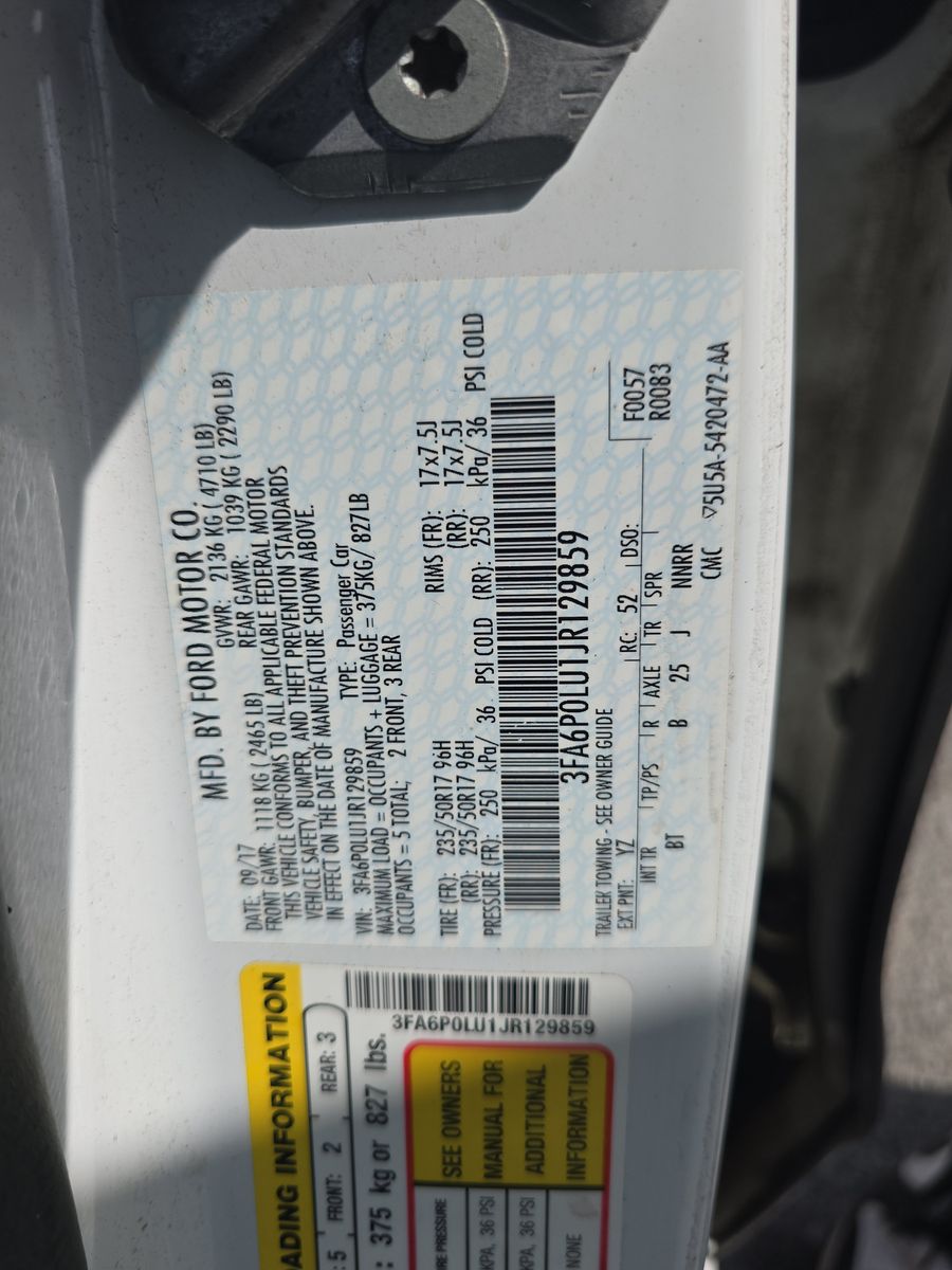 2018 Ford Fusion Hybrid SE FWD