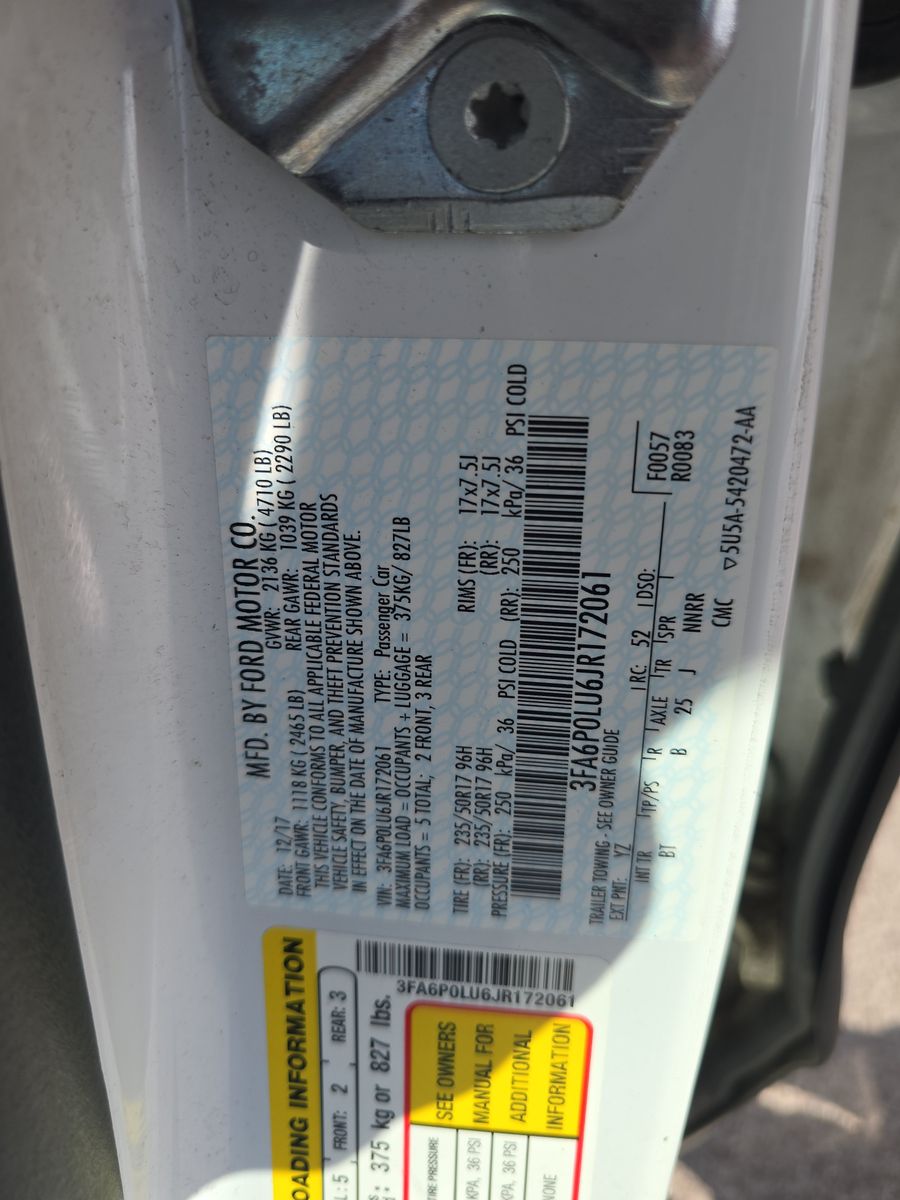 2018 Ford Fusion Hybrid SE FWD