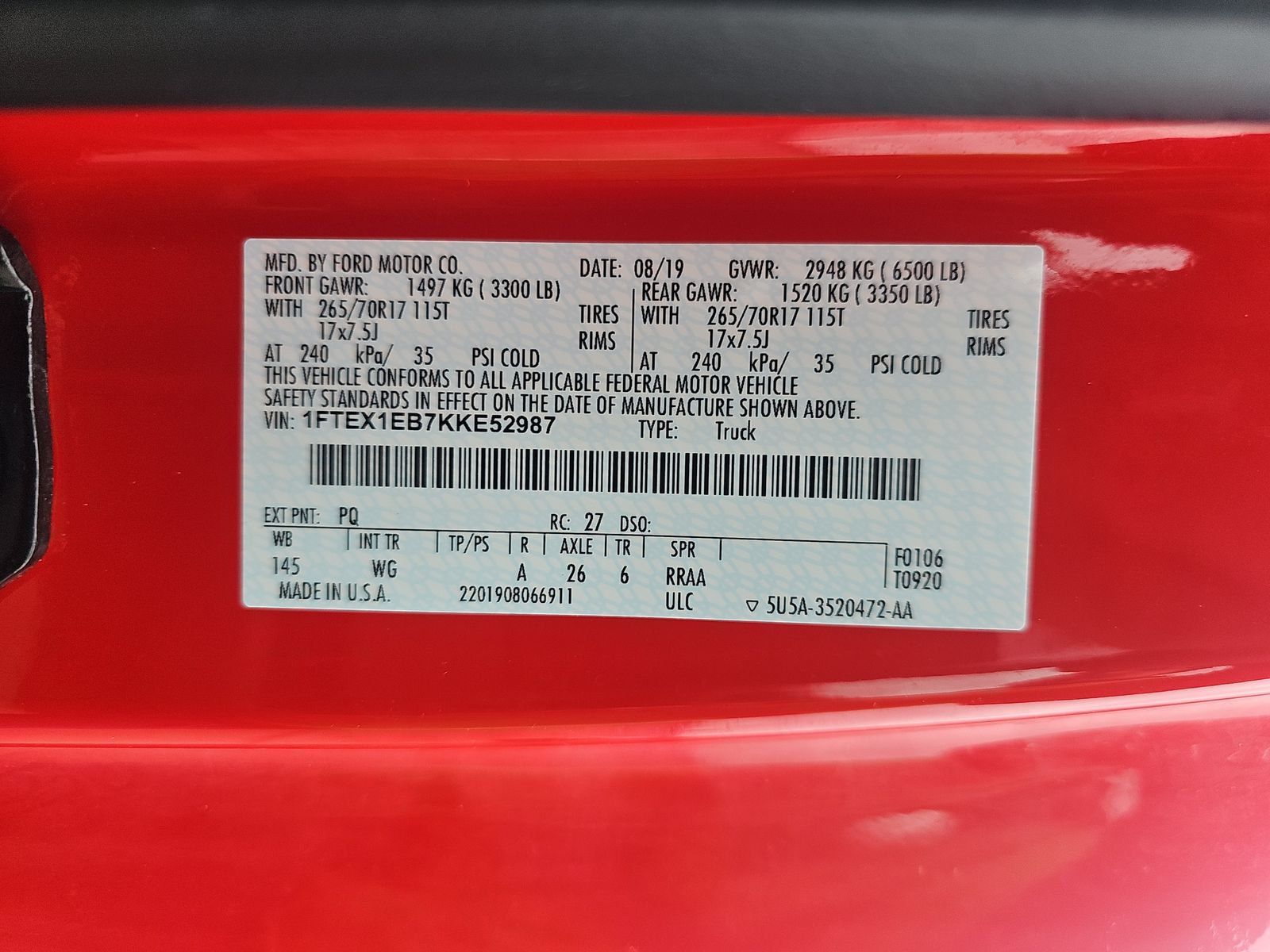 2019 Ford F-150 XL AWD