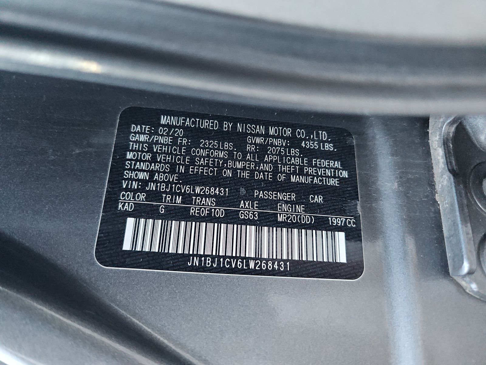 2020 Nissan Rogue Sport S FWD