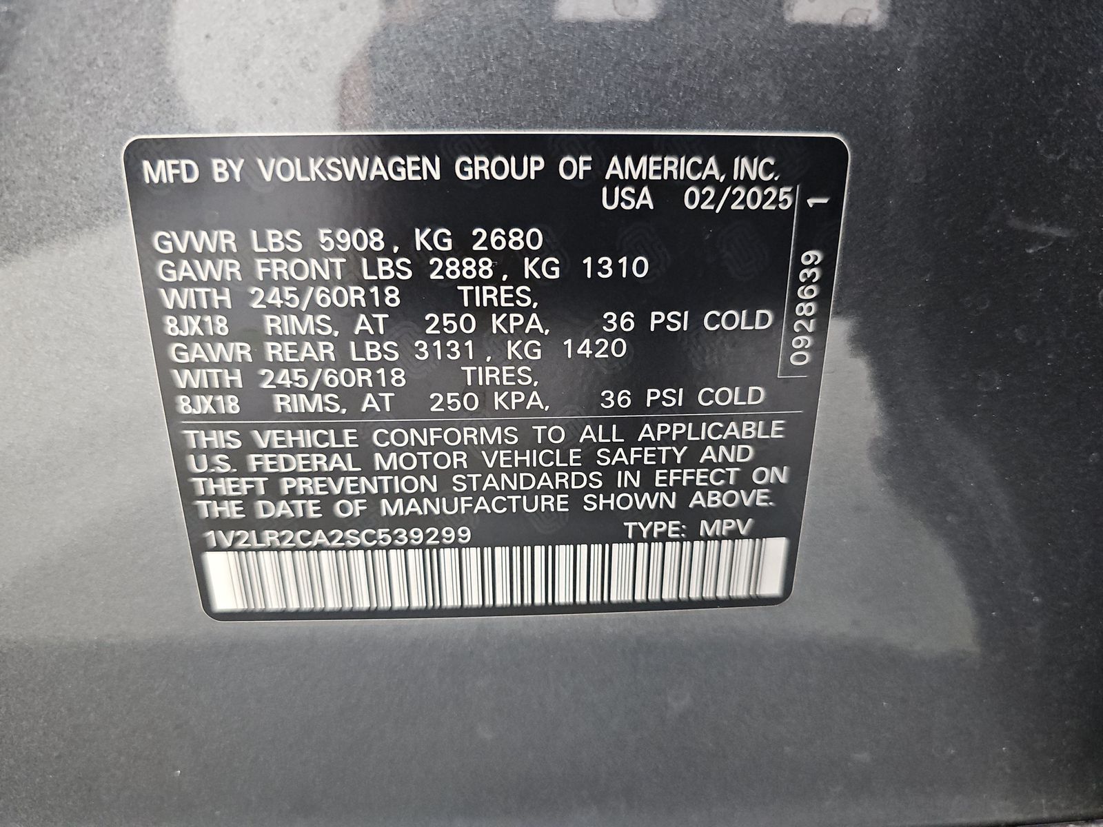 2025 Volkswagen Atlas 2.0T SE AWD