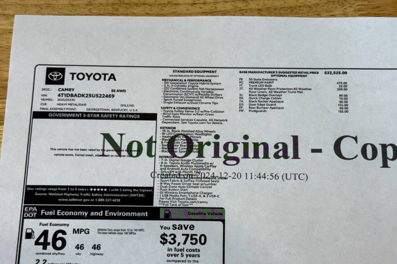 2025 Toyota Camry SE AWD