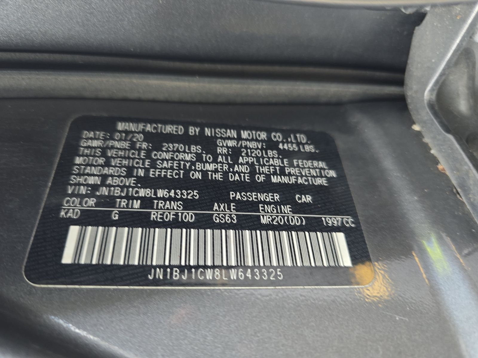 2020 Nissan Rogue Sport S AWD