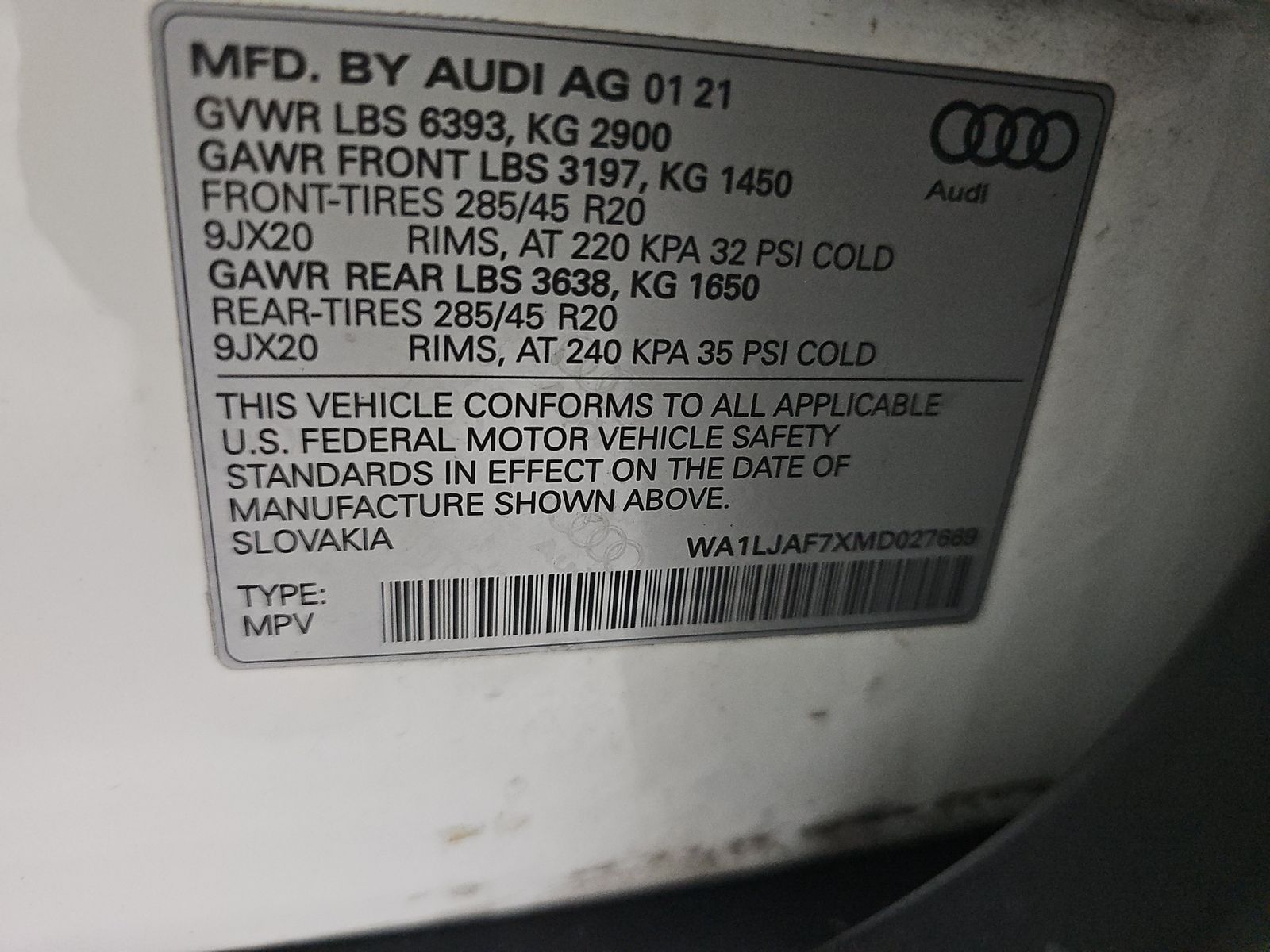 2021 Audi Q7 2.0T Premium Plus AWD