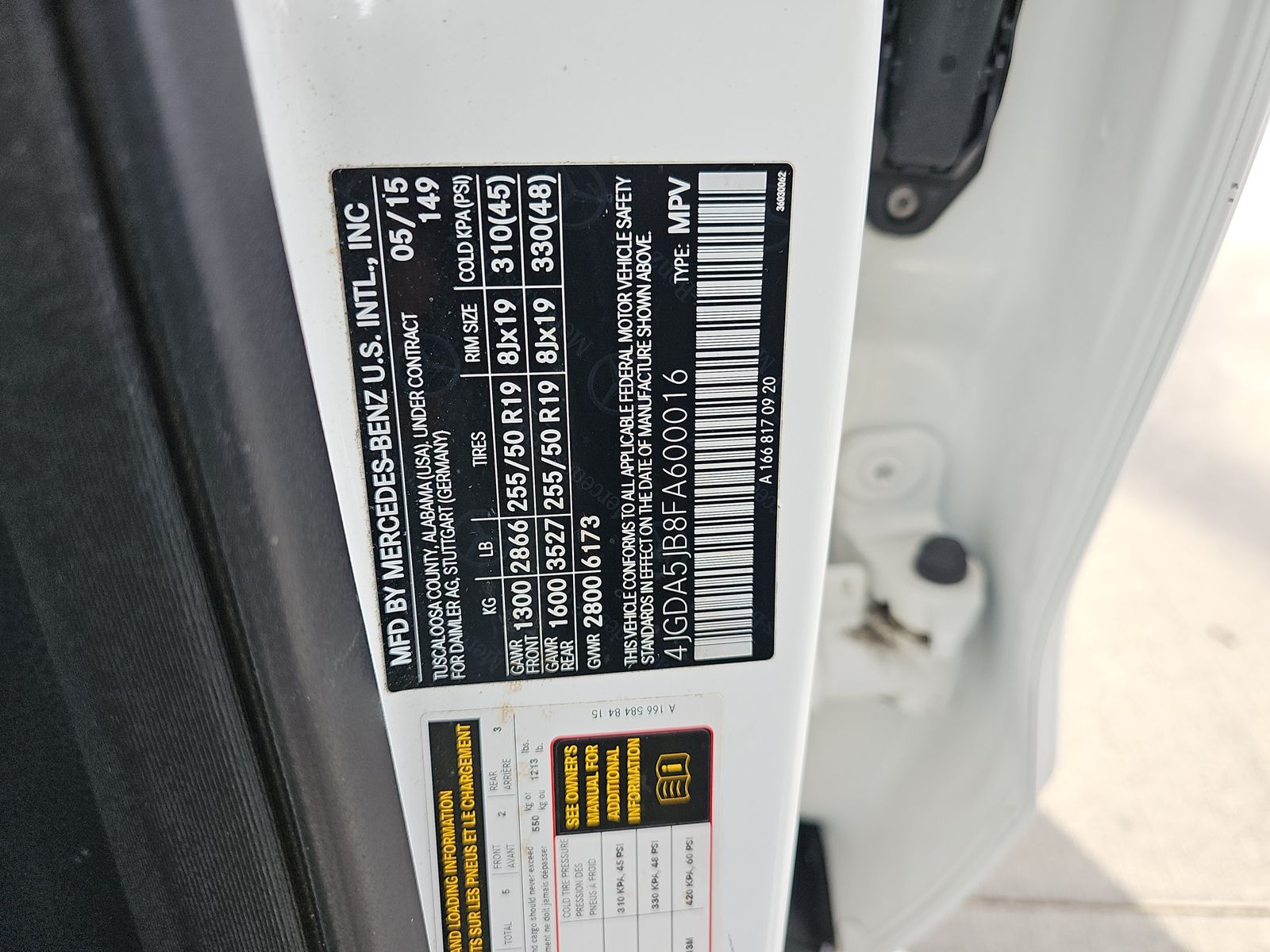 2015 Mercedes-Benz M-Class ML 350 RWD