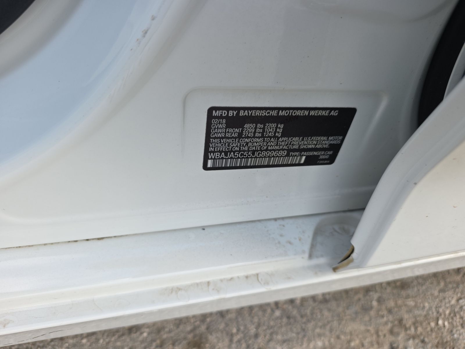 2018 BMW 5 Series 530i RWD