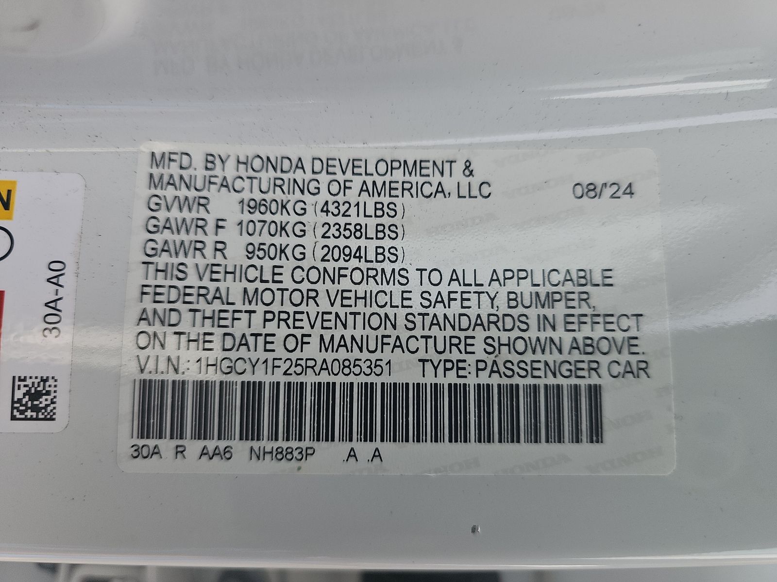 2024 Honda Accord LX FWD