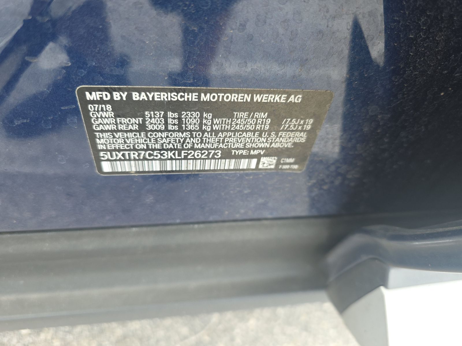2019 BMW X3 sDrive30i RWD