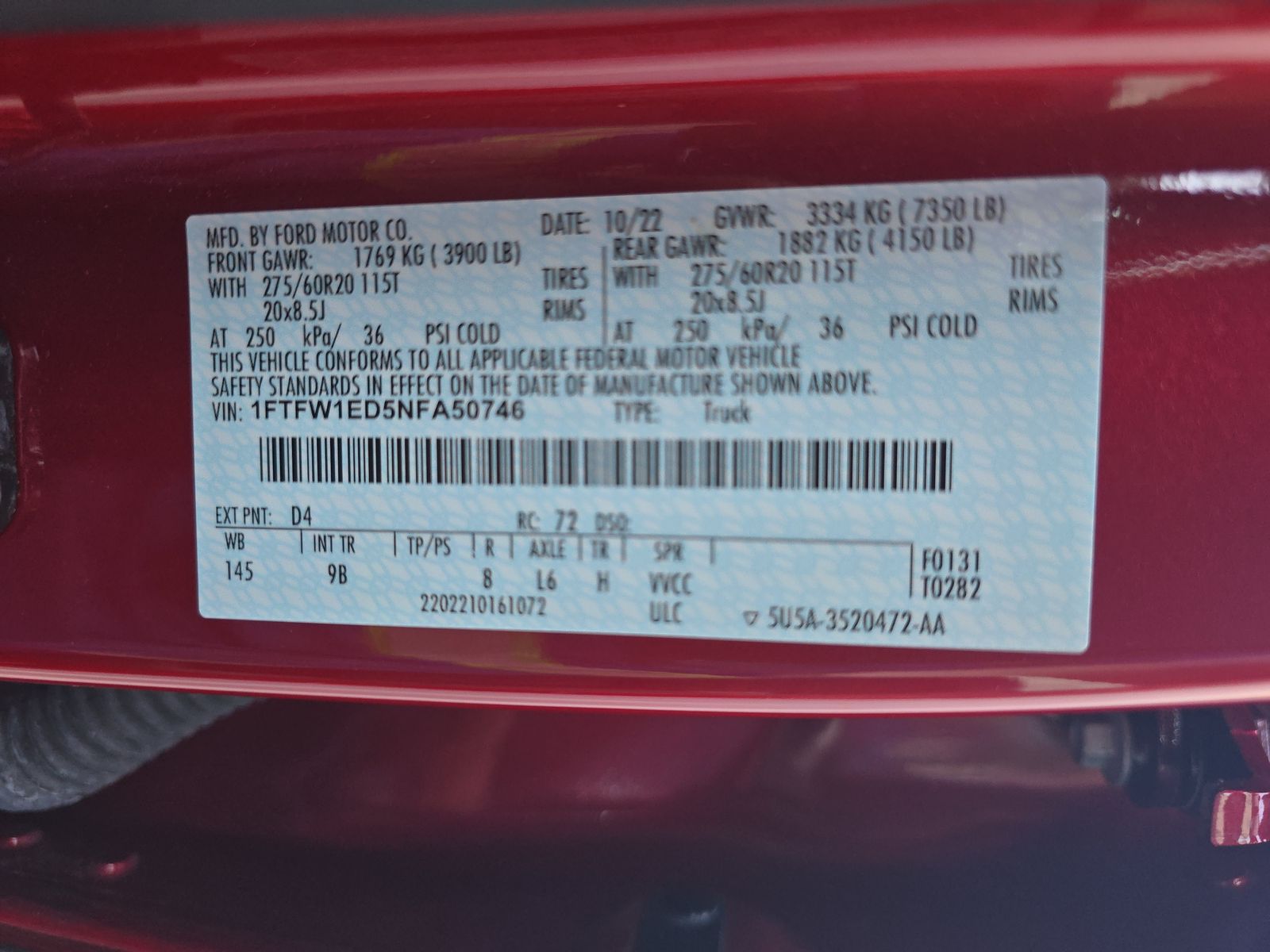 2022 Ford F-150 Hybrid Platinum AWD