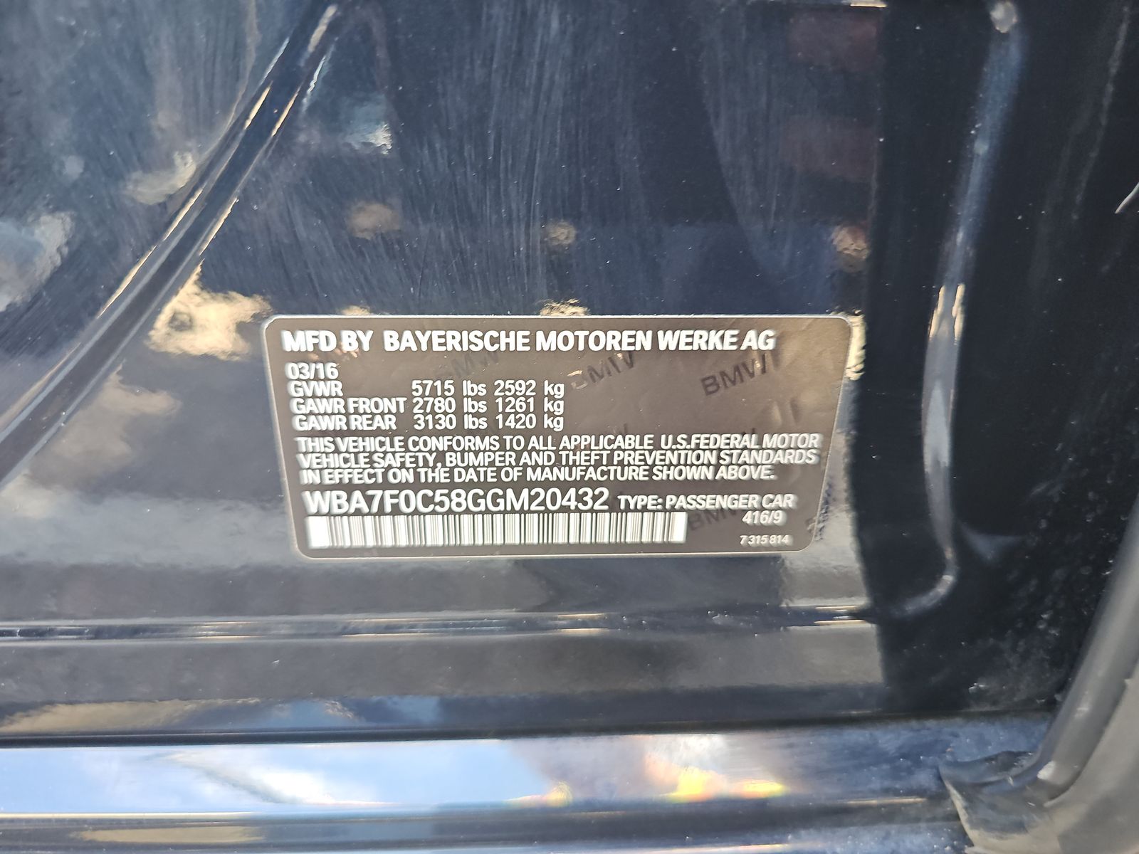 2016 BMW 7 Series 750i RWD