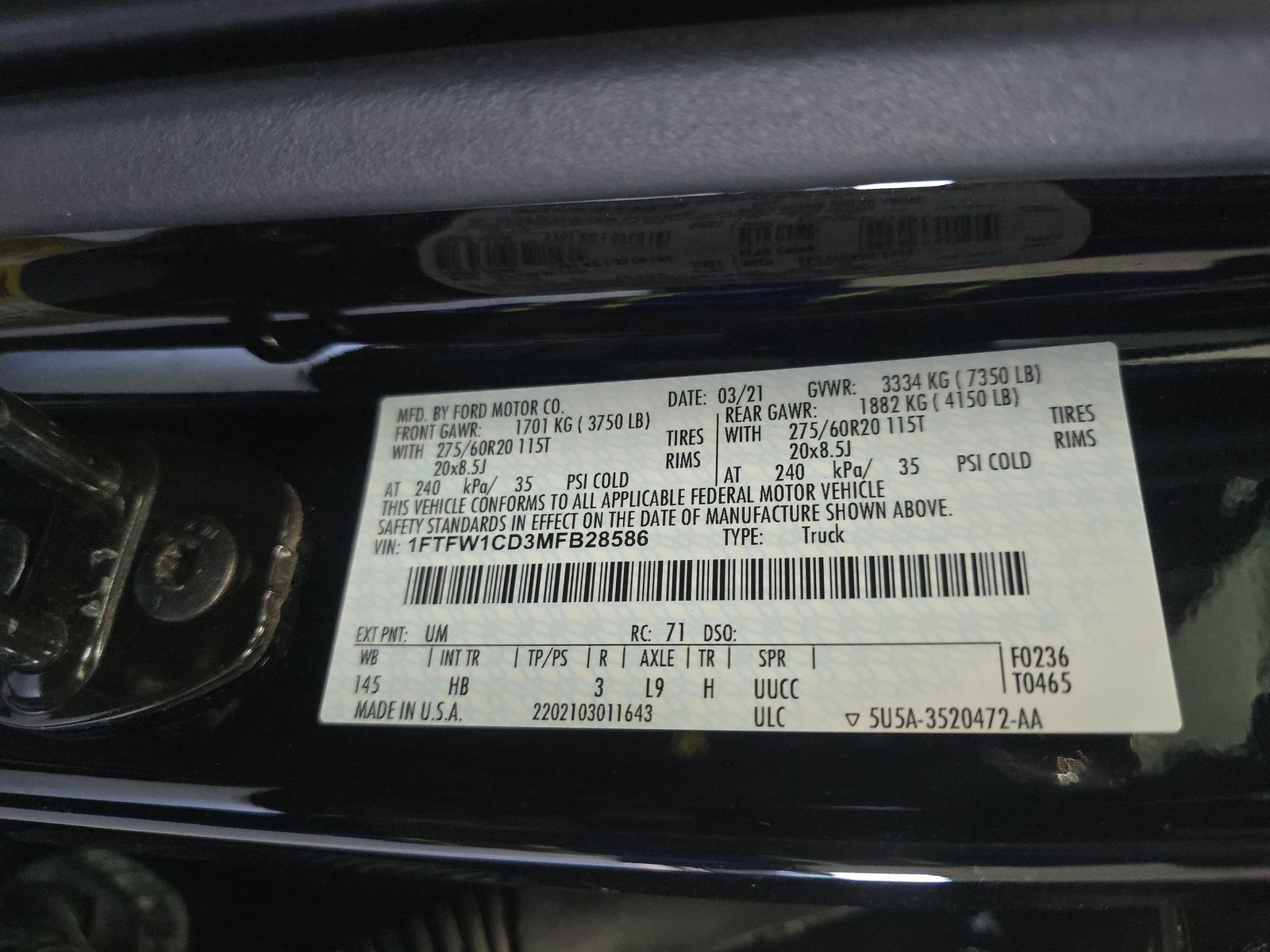 2021 Ford F-150 Hybrid Lariat RWD