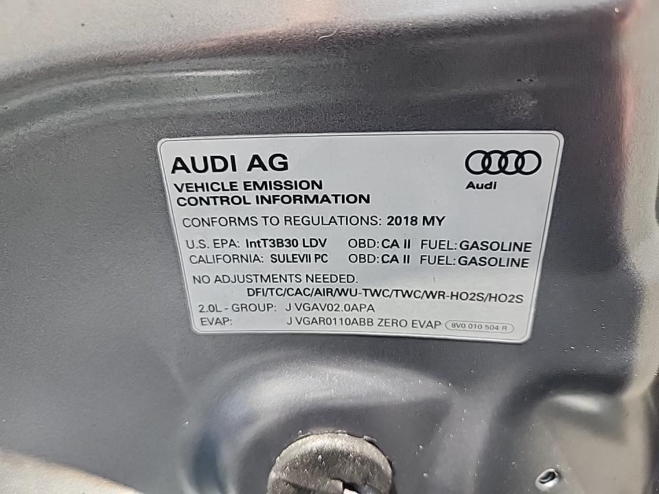 2018 Audi A3 2.0T Premium Plus AWD