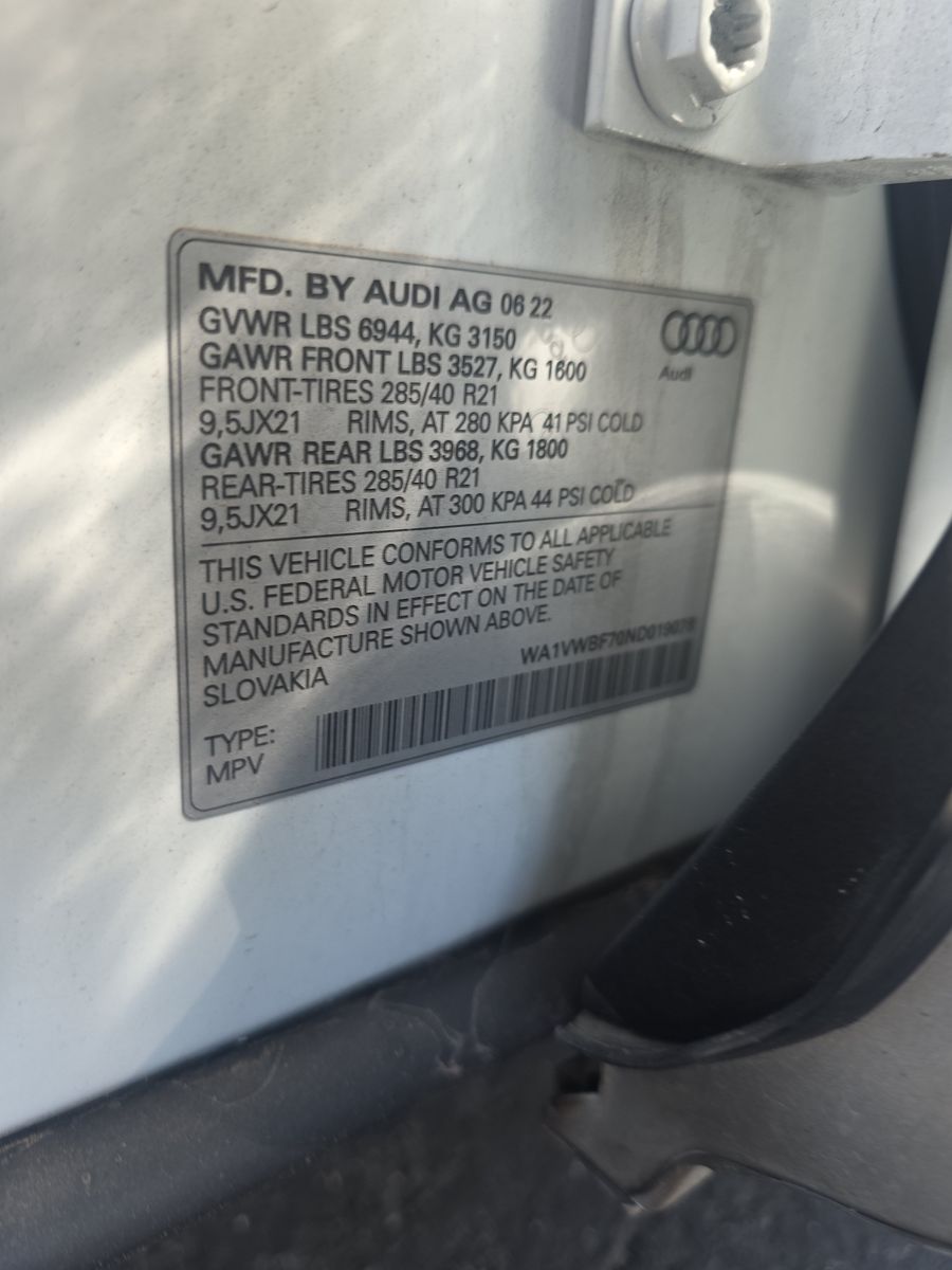 2022 Audi SQ7 Prestige AWD