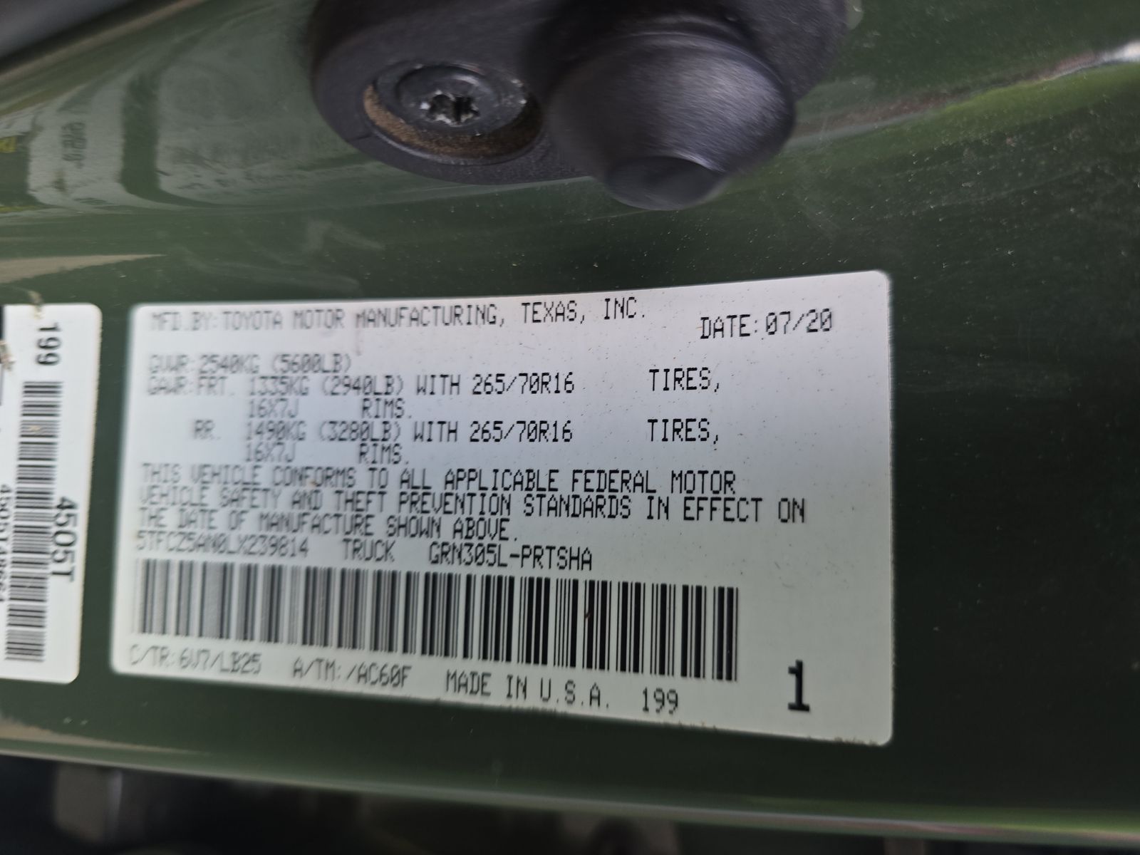 2020 Toyota Tacoma TRD Pro AWD