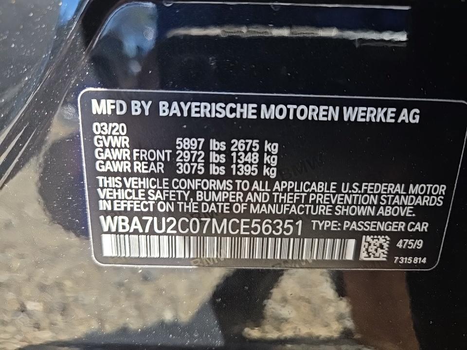 2021 BMW 7 Series 750i xDrive AWD
