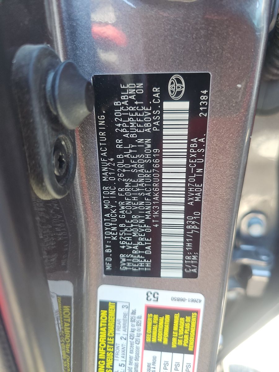 2024 Toyota Camry Hybrid XSE FWD