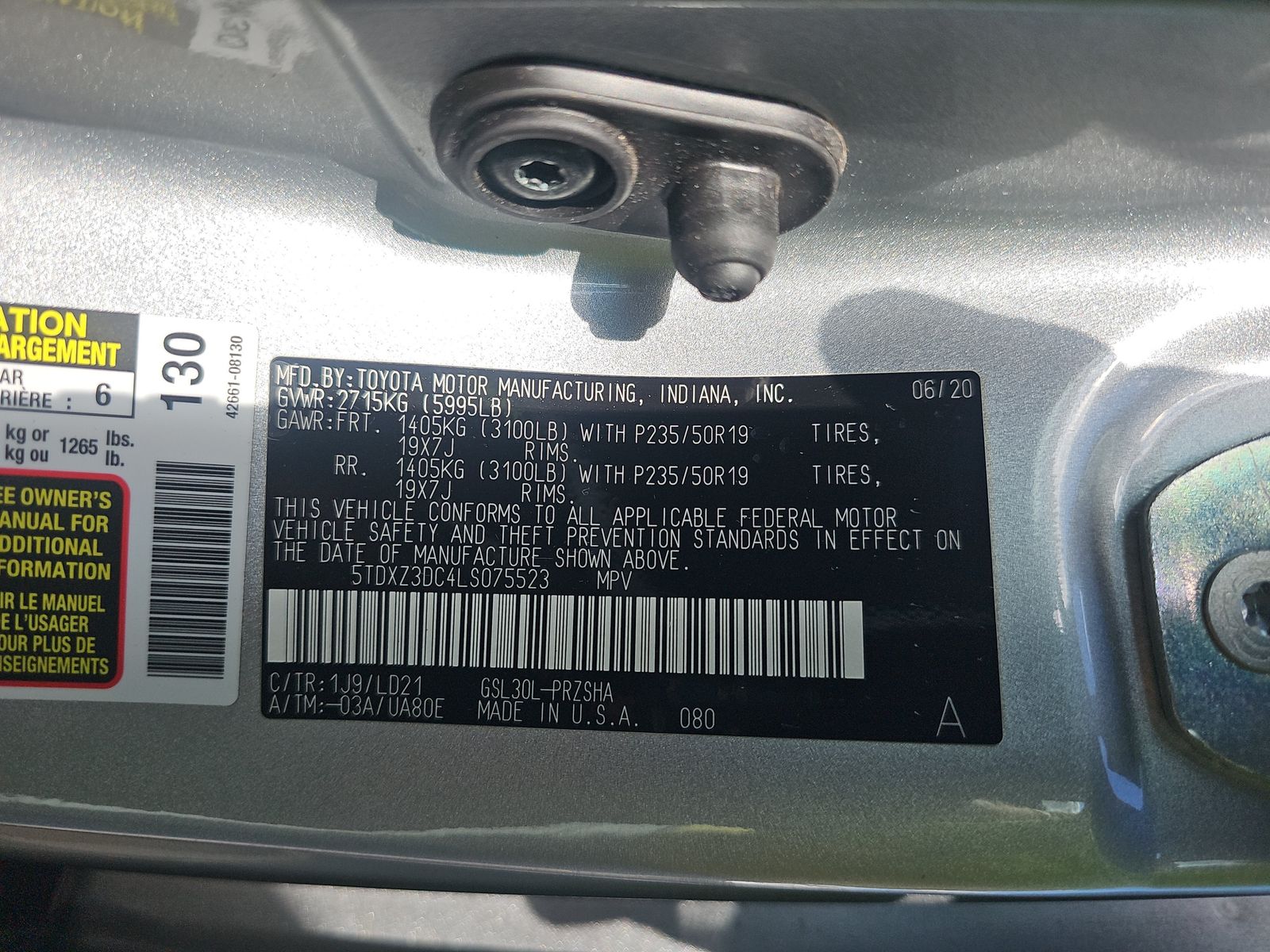 2020 Toyota Sienna SE FWD