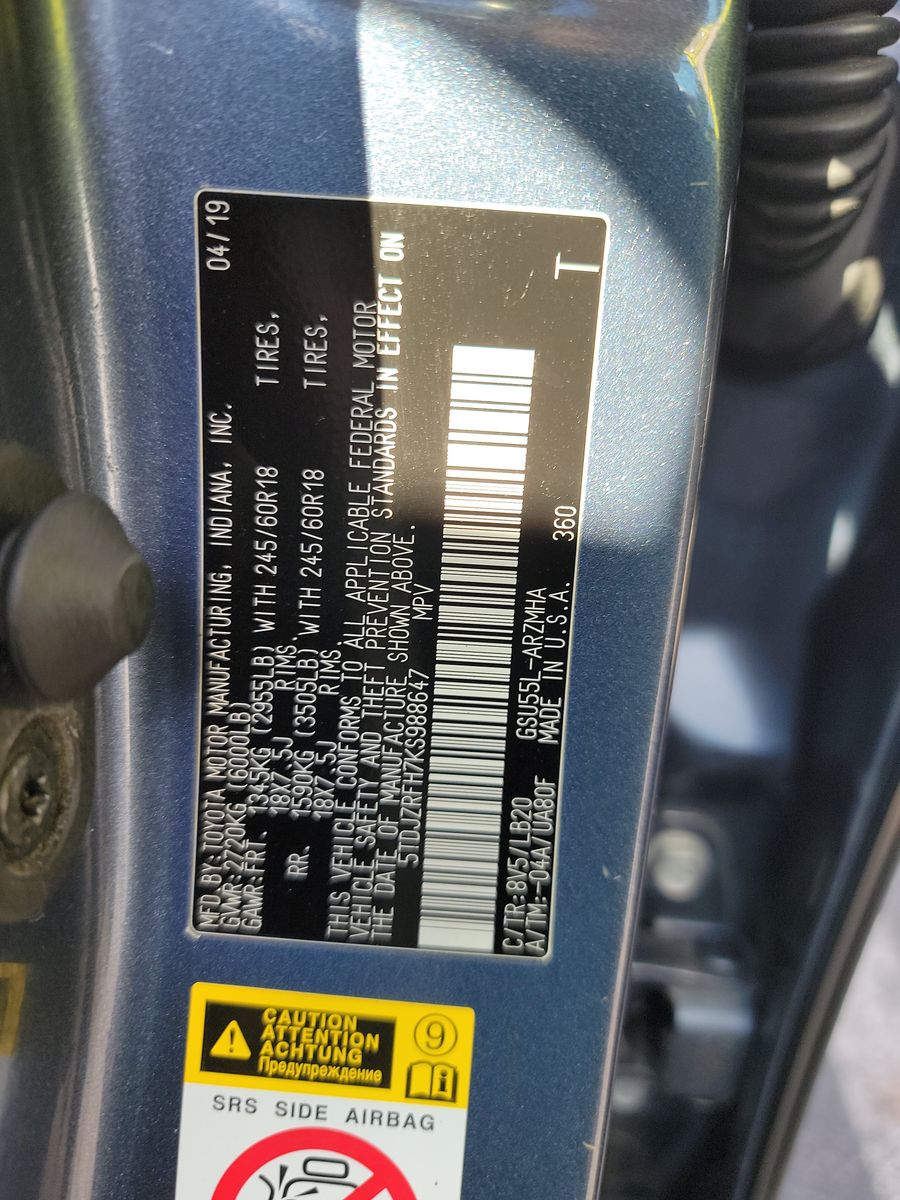 2019 Toyota Highlander XLE AWD