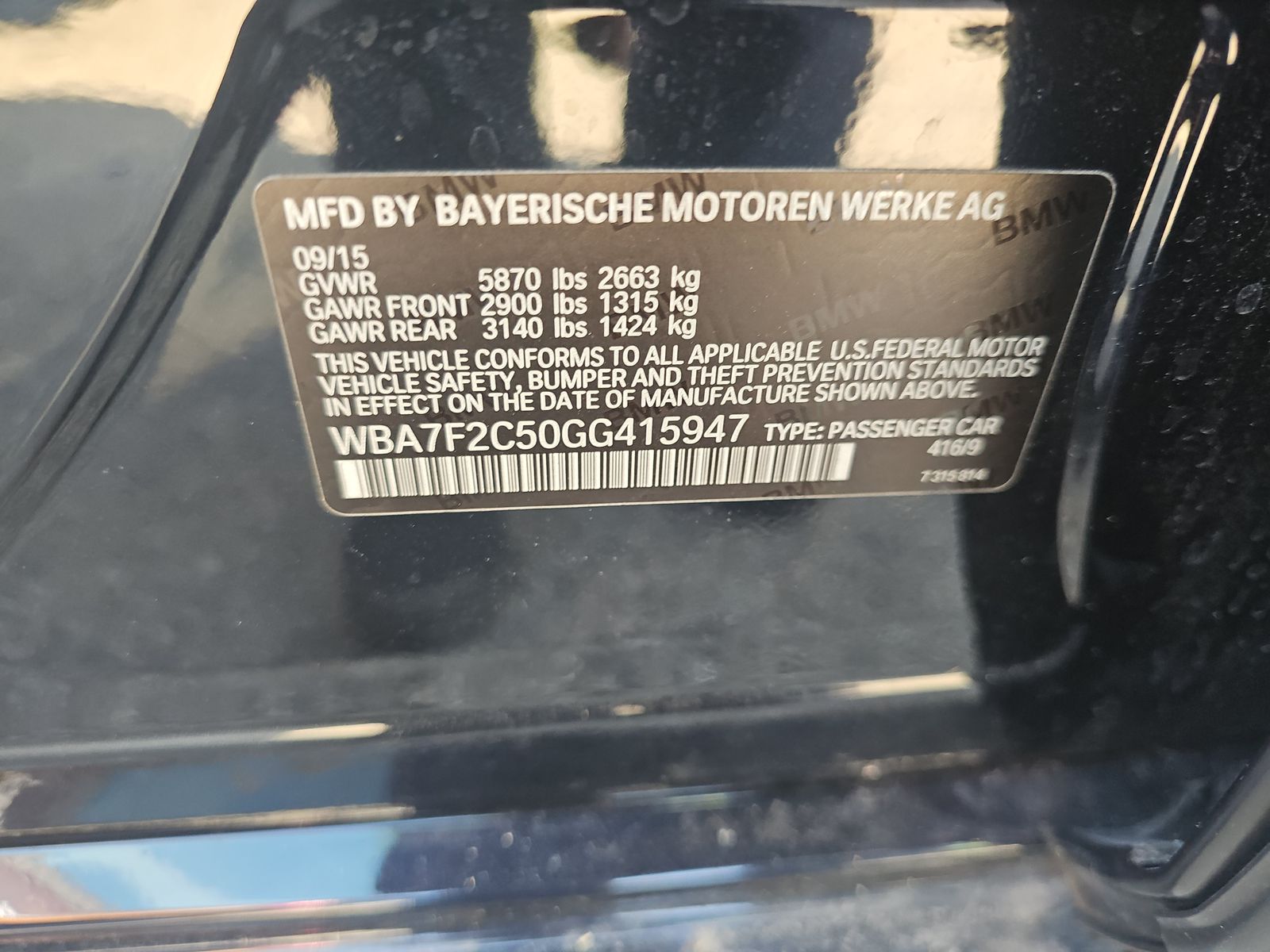 2016 BMW 7 Series 750i xDrive AWD