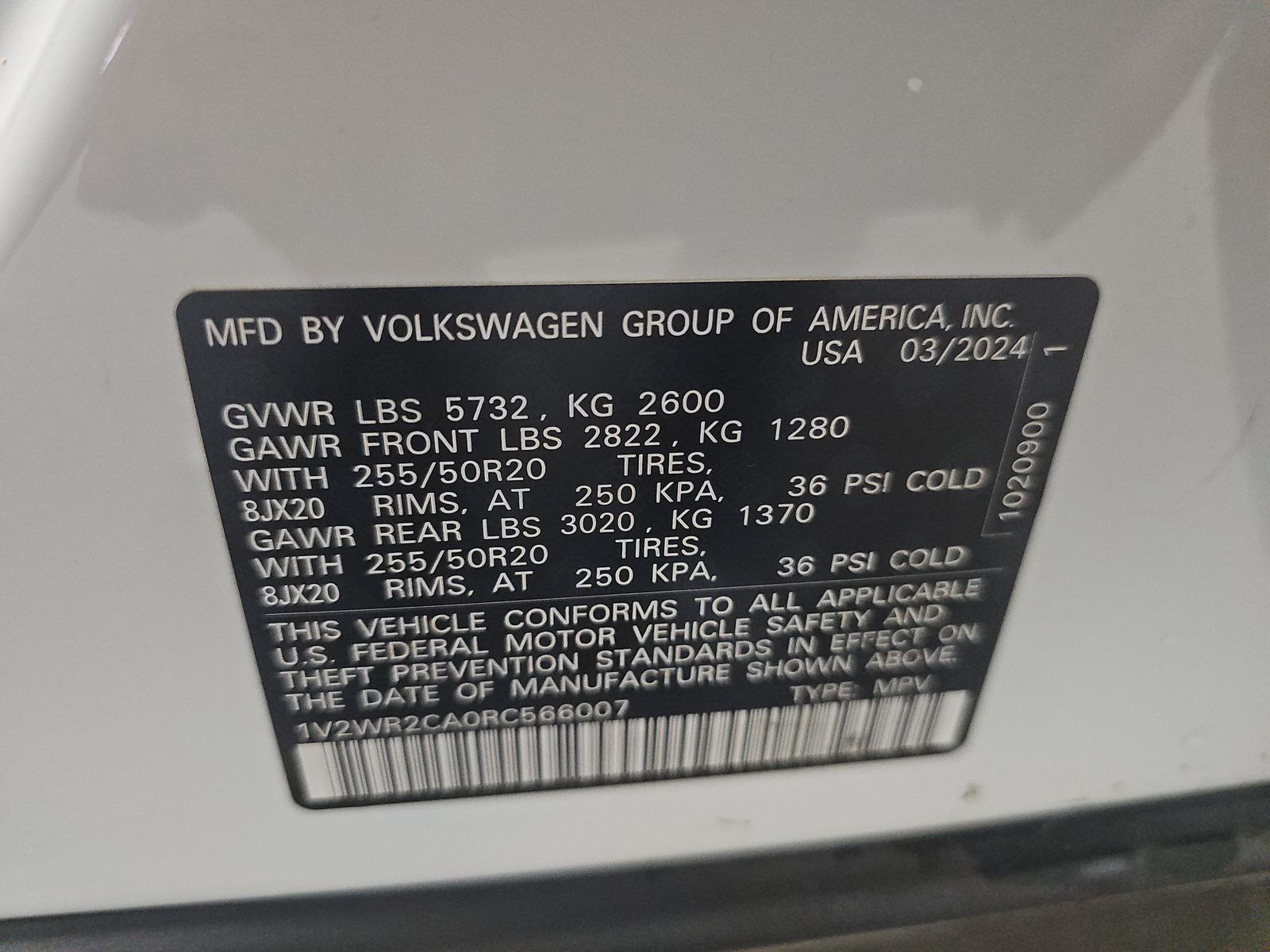 2024 Volkswagen Atlas 2.0T SE FWD