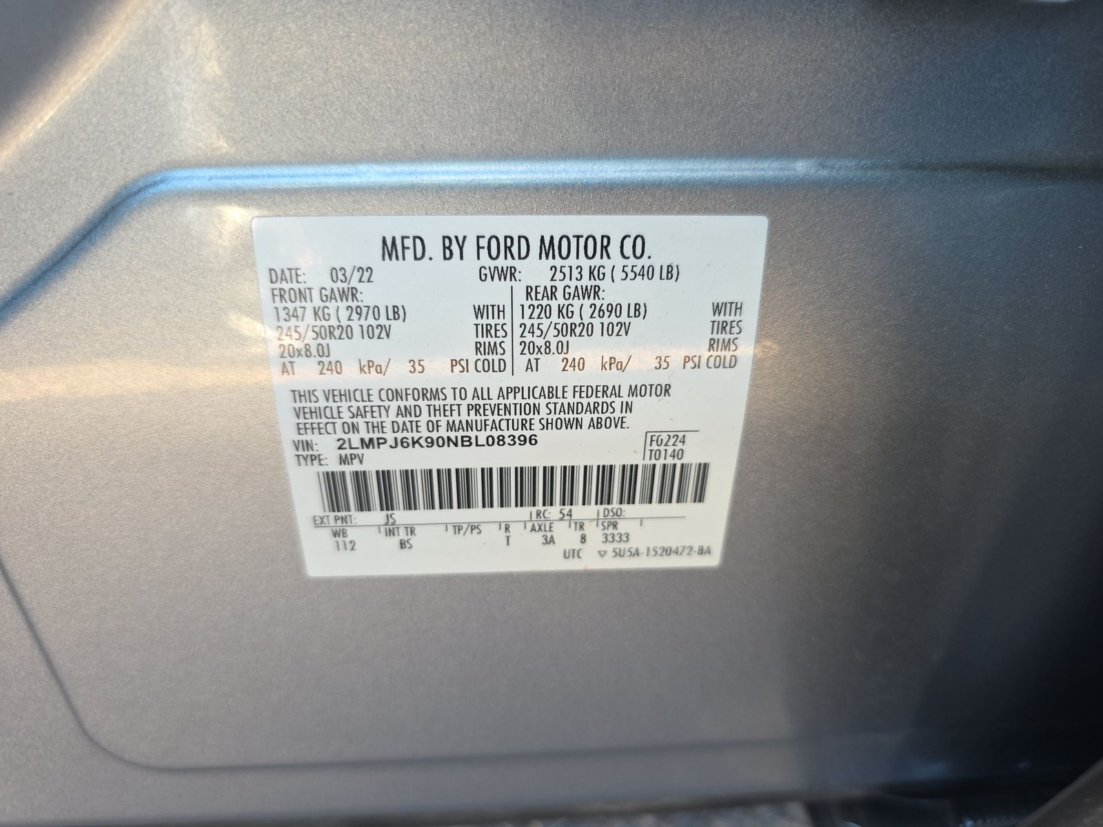 2022 Lincoln Nautilus Reserve FWD