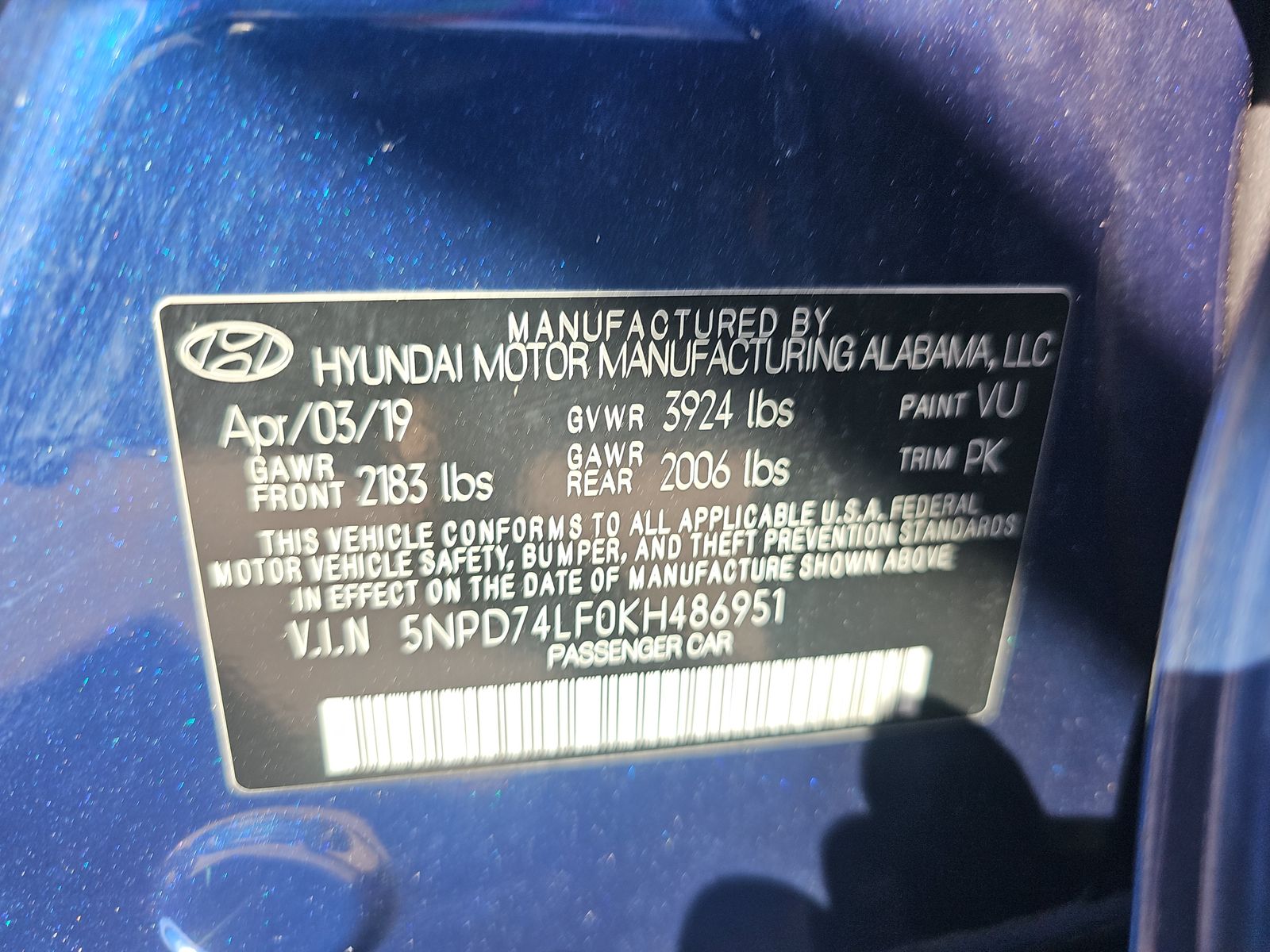 2019 Hyundai Elantra SE FWD