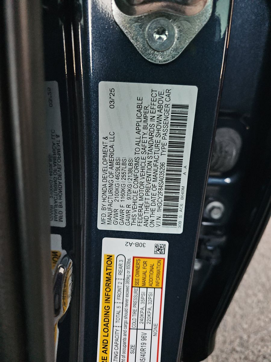 2025 Honda Accord Hybrid Touring FWD