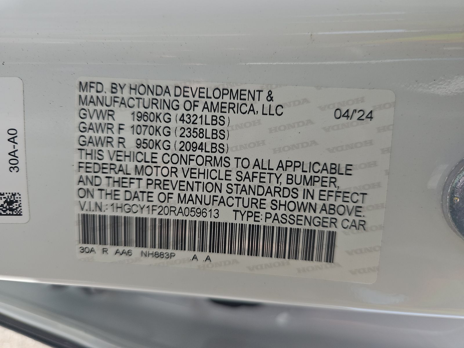 2024 Honda Accord LX FWD