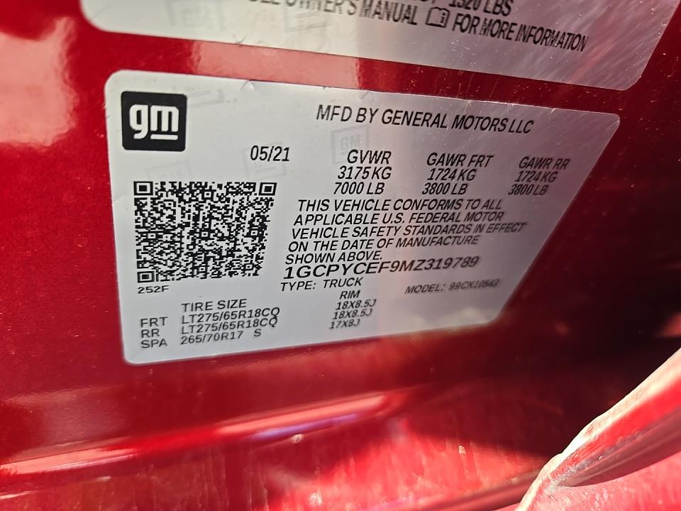 2021 Chevrolet Silverado 1500 Custom Trail Boss AWD