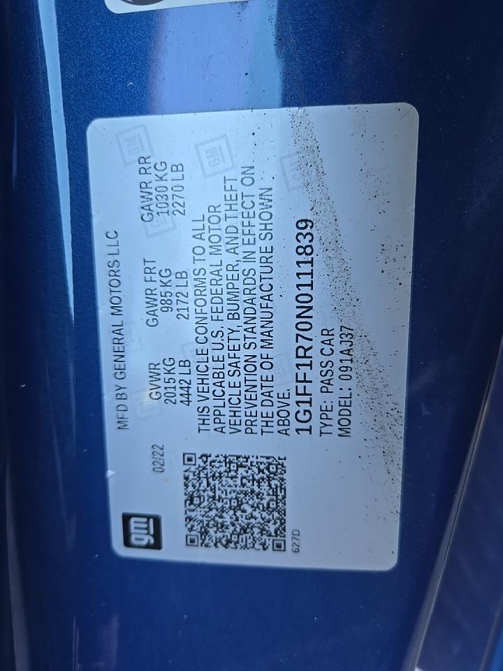 2022 Chevrolet Camaro LT1 RWD