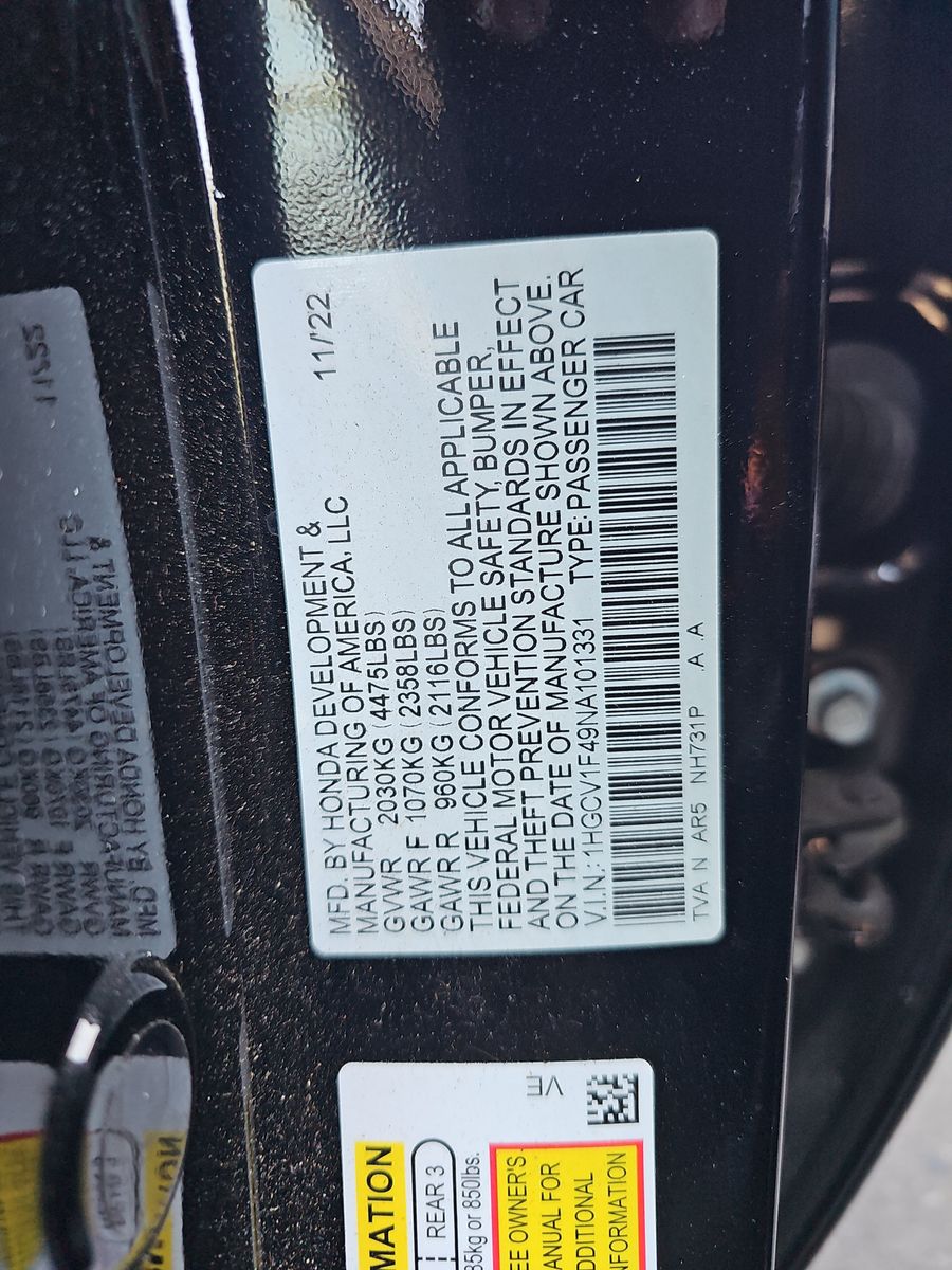 2022 Honda Accord Sport SE FWD