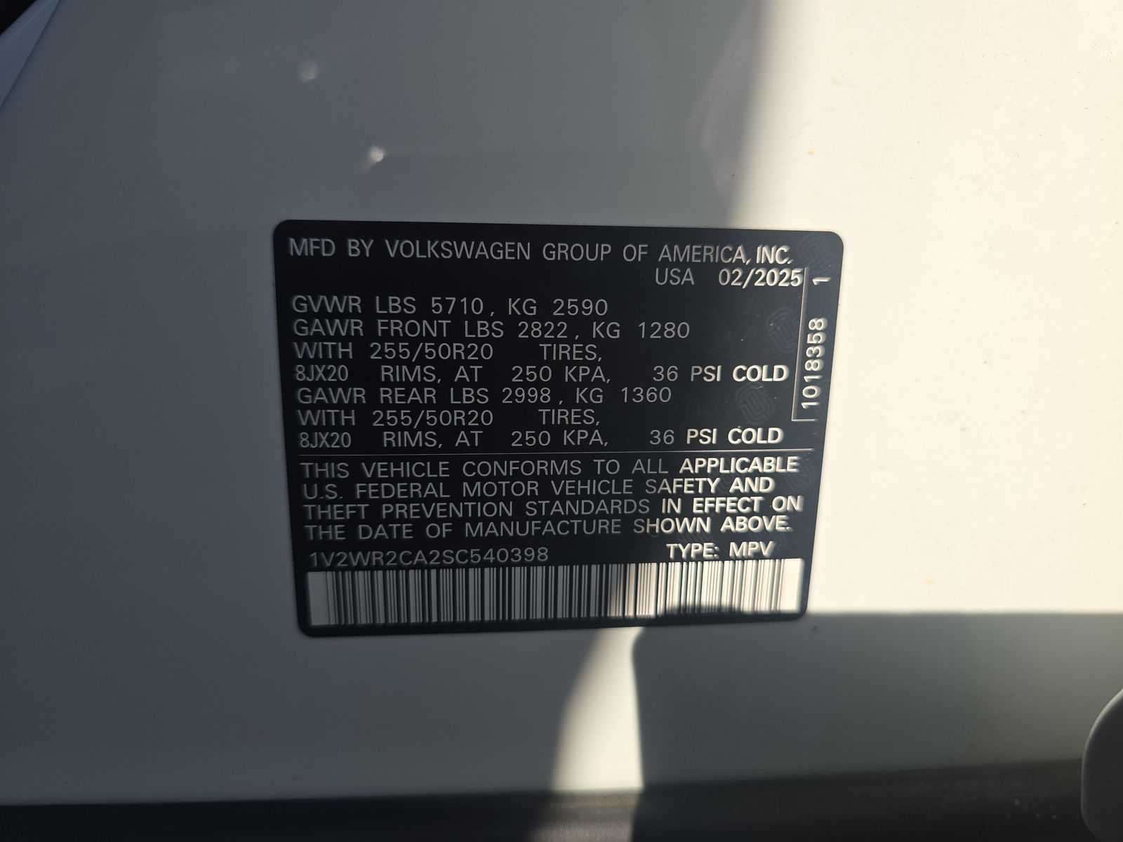 2025 Volkswagen Atlas 2.0T SE FWD