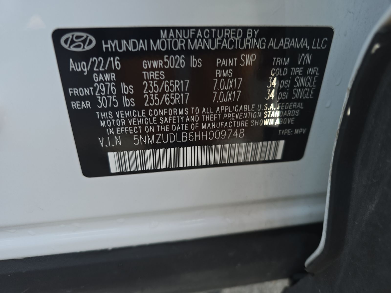 2017 Hyundai Santa Fe Sport Base AWD