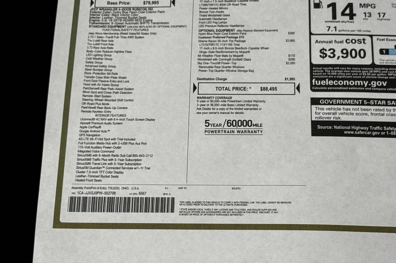 2023 Jeep Wrangler Rubicon 392 AWD