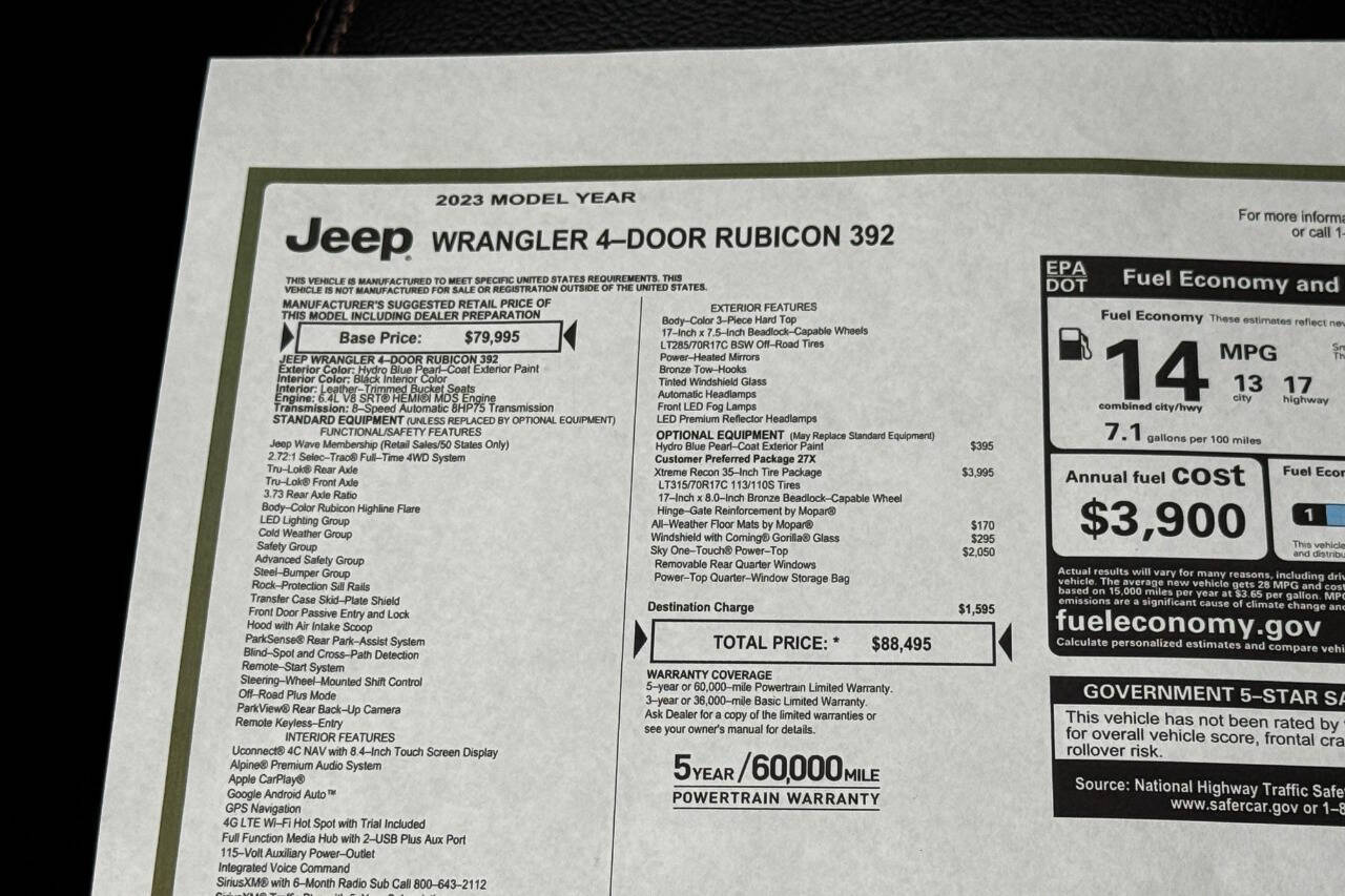 2023 Jeep Wrangler Rubicon 392 AWD