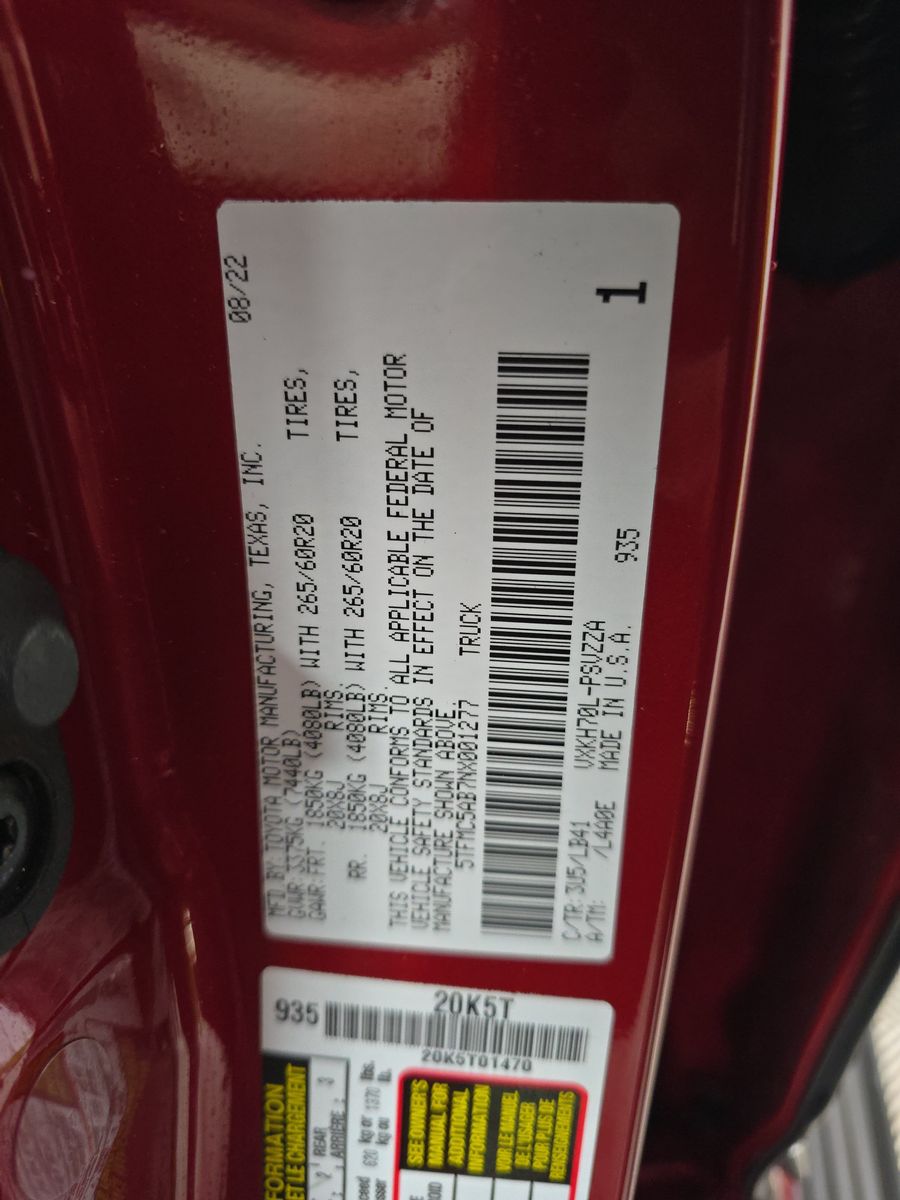 2022 Toyota Tundra Hybrid 1794 Edition RWD