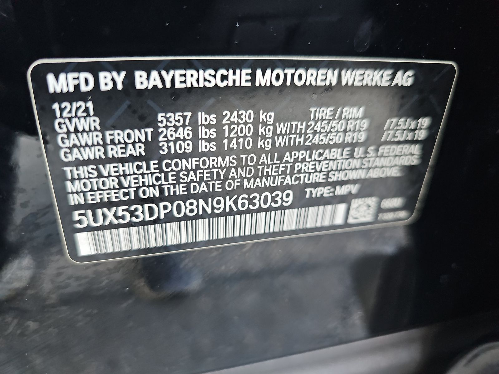 2022 BMW X3 xDrive30i AWD