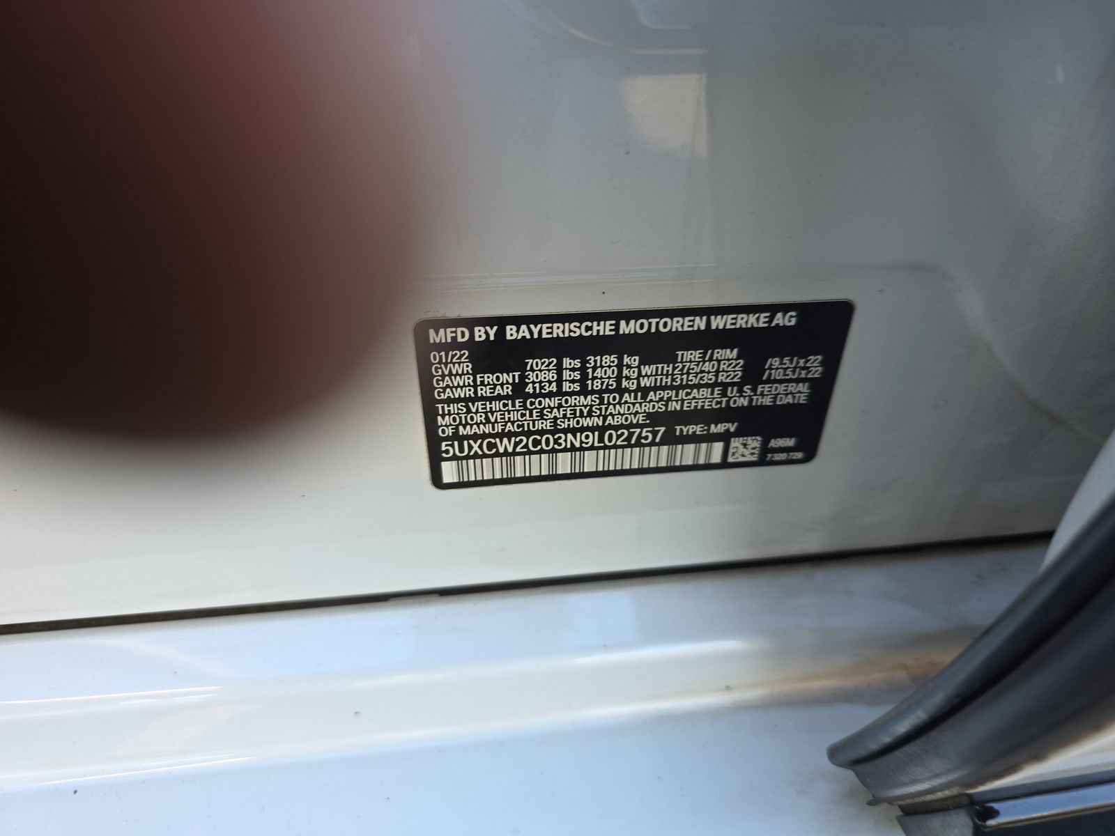 2022 BMW X7 xDrive40i AWD