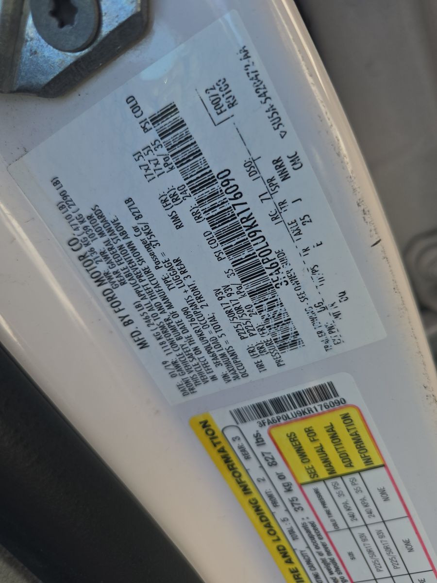 2019 Ford Fusion Hybrid SE FWD