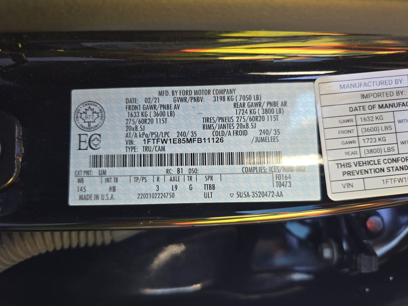 2021 Ford F-150 Lariat AWD