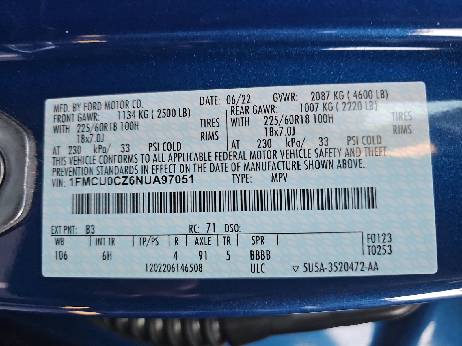 2022 Ford Escape Hybrid SEL FWD